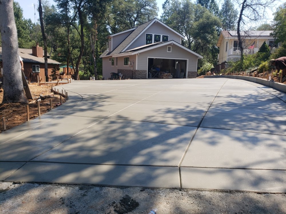 large concrete driveway